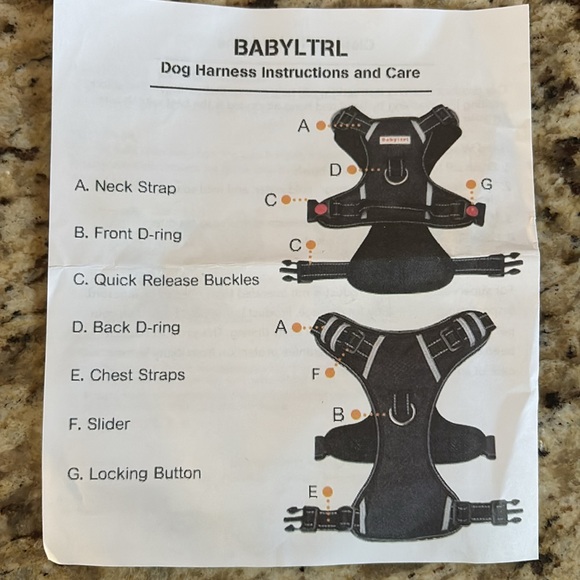 BABYLTRL No-Pull Adjustable Reflective Dog Harness
Size L orange - Picture 9 of 9